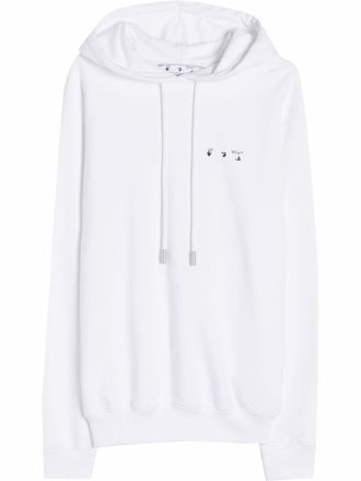 Off-white Felpa con stampa Arrow e cappuccio - Bianco