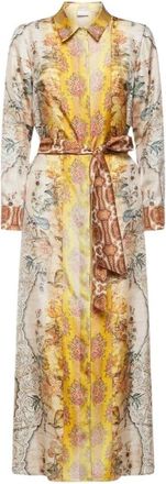 Pierre-Louis Mascia Aloe Shirt Dress - Dames - Shirt Kleedjes - Veelkleurig - S - Leer - Kleedjes