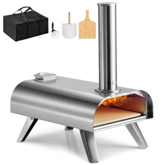 VonHaus Pizza Oven Outdoor Tabletop with Accessories in Metallics