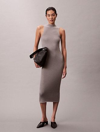 Calvin Klein Lurex Midi Jurk