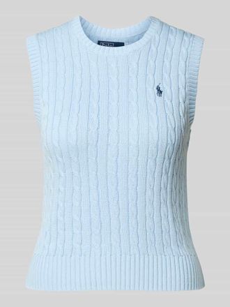 Polo Ralph Lauren Strickpullover im &auml;rmellosen Design in Hellblau, Gr&ouml;&szlig;e XS