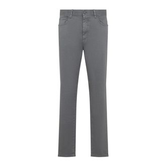 Ermenegildo Zegna Straight Jeans, male, Gray, Size: W32 Linen and Cotton Jeans
