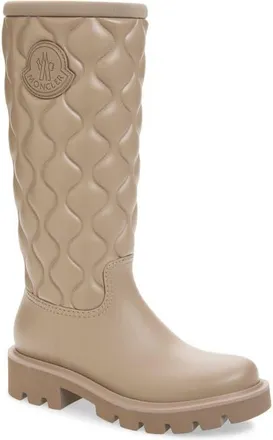 Moncler Kickstream Quilted Rain Boot in Intense Beige at Nordstrom, Size 36
