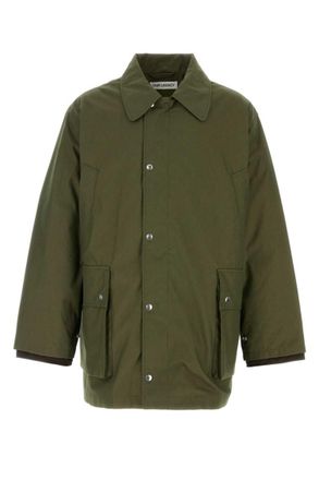 Our Legacy Green Solid Shirt Collar Jacket