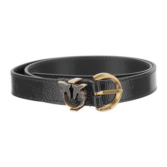 Pinko Love Birds Leren Riem - Dames - Riemen - Zwart - L - Leer - Accessoires