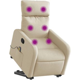 vidaXL Vidaxl - Silla De Masaje Reclinable De Pie De Tela Color Crema