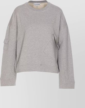 Ganni crew neck knitwear patch pocket