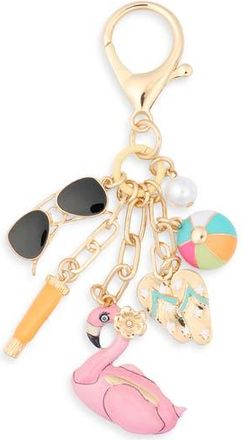 Leith Flamingo Beaded Bag Charm in Pink Multi- Gold at Nordstrom Rack