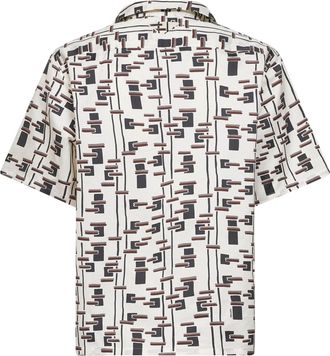 Prada Mens Bowling Shirt Multicolour Cotton-Silk