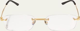 Cartier Mens Rectangle Titanium Optical Glasses