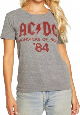 Chaser Acdc Monsters Of Rock Graphic Tee In Grey