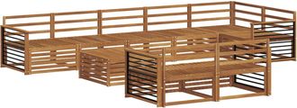 vidaXL Conjunto De Sof&aacute;s De Exterior 9 Uds. Natural Vidaxl