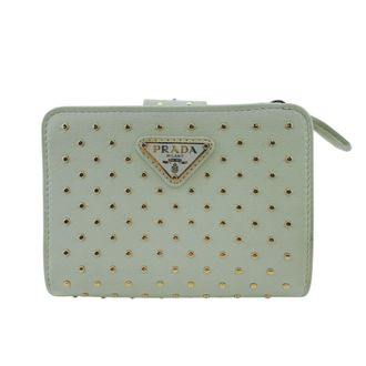 Prada Gold White Leather Wallet (Bi-Fold) (Pre-Owned)