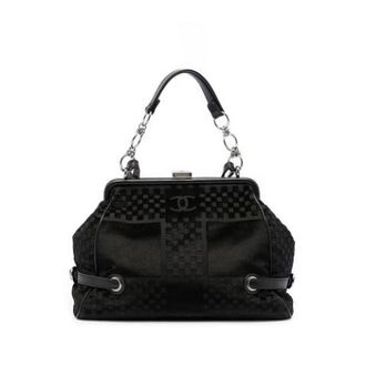 Chanel Pre-owned Kiss Lock Schoudertas - Dames - Pre-owned - Zwart - Maat: ONE Size Leer