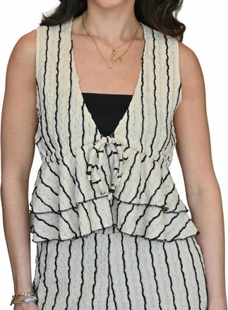 Vintage Havana Goddess Knit Tie Front Top In White