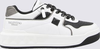 Valentino Garavani White And Black Leather Sneakers