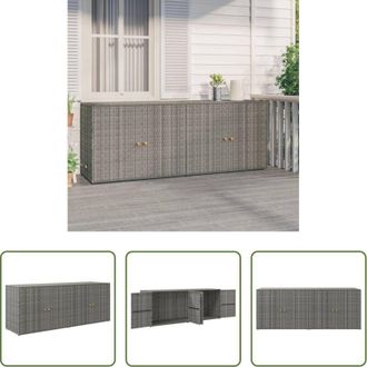 vidaXL vidaXL Armadio da giardino - Mobile Portaoggetti da Giardino Grigio 198x55,5x80cm Polyrattan