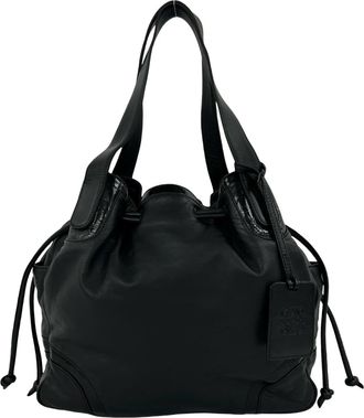 Loewe Black Leather Handbag Shoulder Bag Tote Bag (Pre-Owned)