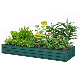 OUTSUNNY Letto Per Orto Rialzato In Metallo Portapiante Per Fiori