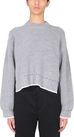 Proenza Schouler Wool Jersey Turn-Neck Sweater - Gray
