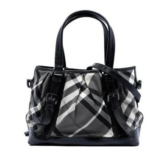 Burberry Pre-owned Handbags, female, Gray, Size: ONE SIZE Pre-owned Nylon Satchel