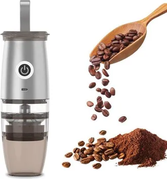 OEM Molinillo De Caf&eacute; El&eacute;ctrico Port&aacute;til - Ajustes De Molienda Regulables - Plateado