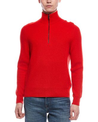 Bogner Rook Cashmere 1/4-Zip Mock Neck Sweater