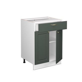 Vicco Mueble Bajo De Cocina Fame-line, Verde Dorado Casa De Campo, 60 Cm Con Caj&oacute;n, Et Roble