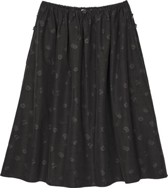 Cecilie Bahnsen Black Cbbria Ume Floral Sequins Cotton-Blend Midi Skirt