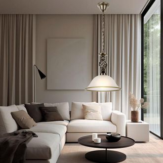 Globo Lighting Lampada a sospensione lampada a sospensione lampada in vetro plafoniera cucina illuminazione vetro satinato, bordo lampada ottone anticato, 1x LED 7W