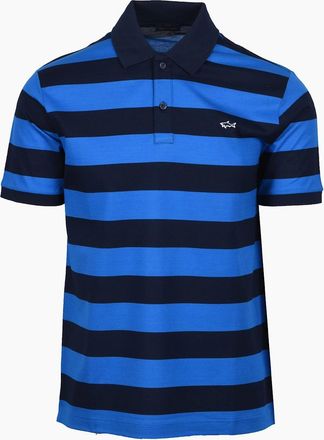 Paul & Shark Mens Paul & Shark POLO NAVY/BLUE STRIPE - Navy Blue Stripe - Size: 40