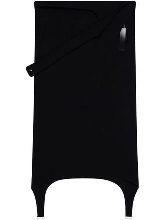 Courrèges Diving crepe midi skirt - Black