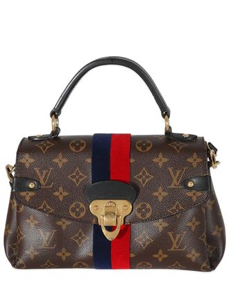 Louis Vuitton Blue, Brown, Red Monogram Coated Canvas, Velvet Georges Bb (Authentic Pre-Loved)