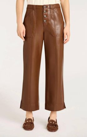 Cinq &agrave; Sept Vegan Leather Benji Pant In Brown