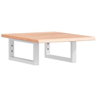 Berkfield Home Basin Shelf Wall Mounted Steel & Solid Wood Oak in Brown