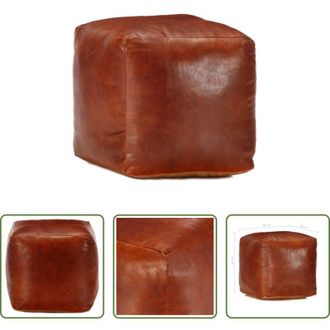 vidaXL Poggiapiedi in pelle - Pouf Tanno 40x40x40 cm in Vera Pelle di Capra