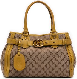 Gucci Pre-owned Womens Gg Canvas Running Tote - Tan Textile - One Size