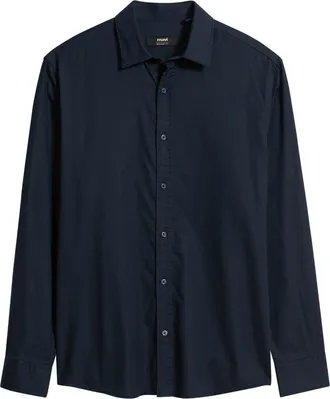 Mavi Cotton Blend Button-Up Shirt in Dark Sapphire at Nordstrom, Size Medium