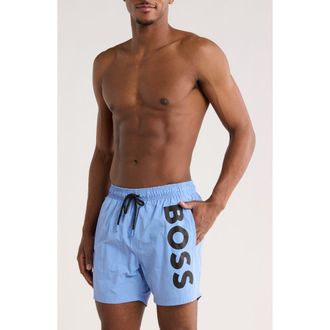 BOSS Octopus Swim Shorts in Bright Blue at Nordstrom Rack, Size Xx-Large