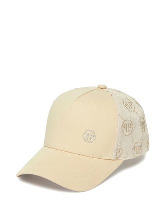Philipp Plein Hexagon-plaque cap - unisex - Cotton - One Size - Neutrals