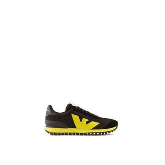 Emporio Armani Polyester Sneakers - Heren - Sneakers - Zwart - 41 EU - Polyester - Schoenen