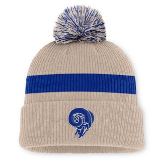 Nike Los Angeles Rams Rewind Peak Nike Mens NFL Cuffed Pom Beanie in Brown | NF160IKZ9TV-M17