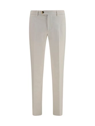 Brunello Cucinelli Mens Pants Dyed Cotton White Trousers