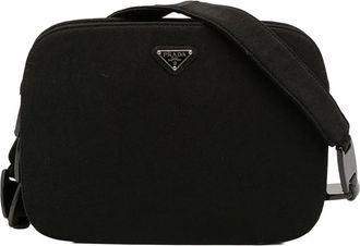 Prada Borsa a spalla in jersey con catena in resina 2000-2013 - Nero