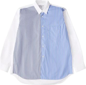 Comme Des Gar&ccedil;ons Forever Wijde Pasvorm Gestreept Katoenen Shirt - Heren - Casual Overhemden - Wit - M - Katoen - Overhemden