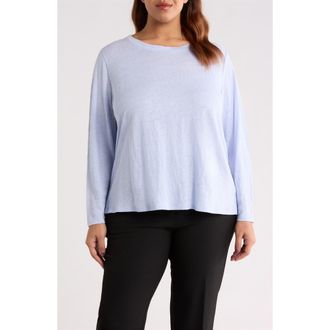 Eileen Fisher Long Sleeve Linen Top in Airy Blue at Nordstrom, Size 1 X