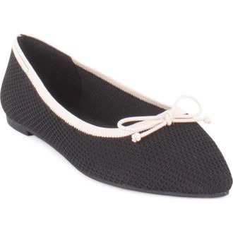 Elie Tahari Bogota Pointed Toe Flat in Black/Ivory at Nordstrom Rack, Size 7.5
