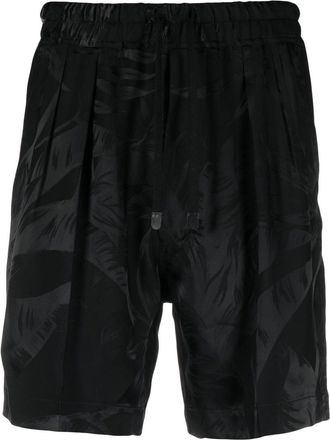 Tom Ford leaf-print shorts - men - Viscose/Bos Taurus - 32 - Black