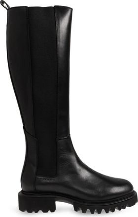 AllSaints Maeve Leren Laarzen - Dames - Hoge Laarzen - Zwart - 41 EU - Leer - Schoenen