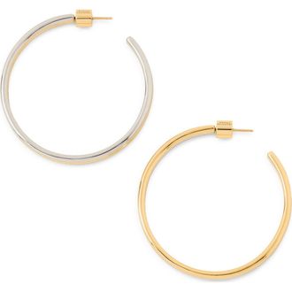 Jennifer Fisher 2-Tone Thread Hoop Earrings in Two Tone at Nordstrom